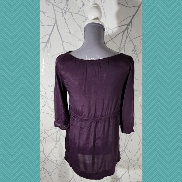 Odille Purple Cowl Neck Drawstring Waist Tunic - Picture 3 of 4